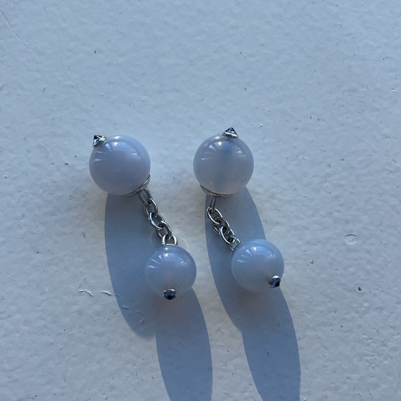 Lorenz Bäumer Calcedoine Mother-of-Pearl Météorites Cufflinks White Gold - Picture 3 of 5